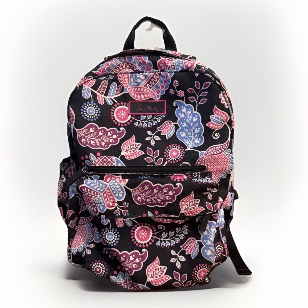 Vera Bradley Backpack Large in Alpine Floral Purple Blue Print Minor Damage